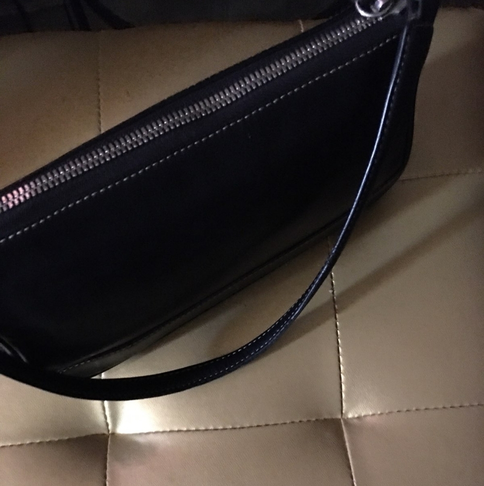 Black leather coach purse